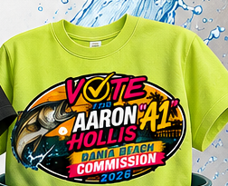 Safety Green Vote Aaron A1 Hollis campaign t-shirt